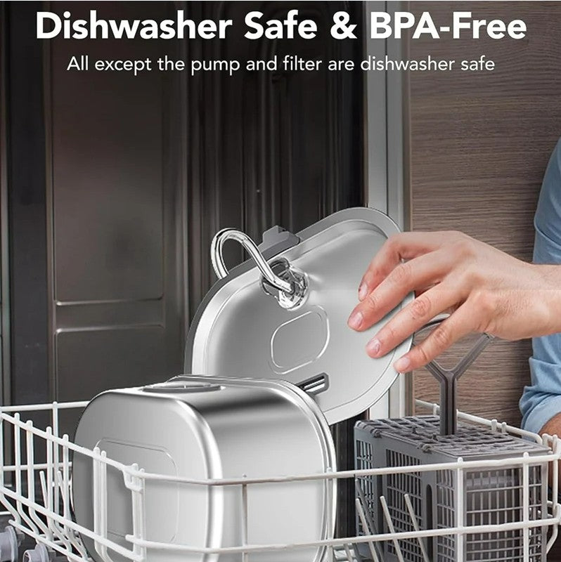 PetCove 3.2L Stainless Steel Cat Water Fountain