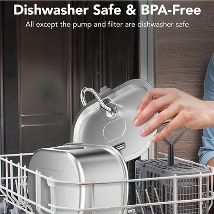 PetCove 3.2L Stainless Steel Cat Water Fountain