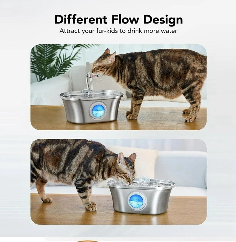 PetCove 3.2L Stainless Steel Cat Water Fountain
